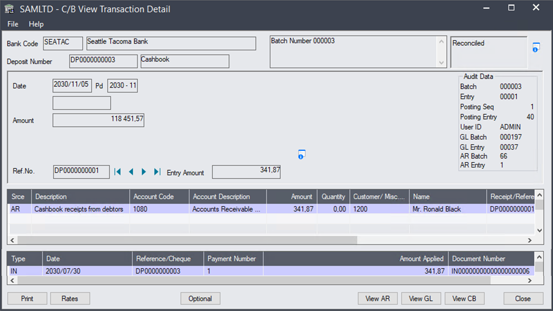 Zoom Into Cheques and Deposits