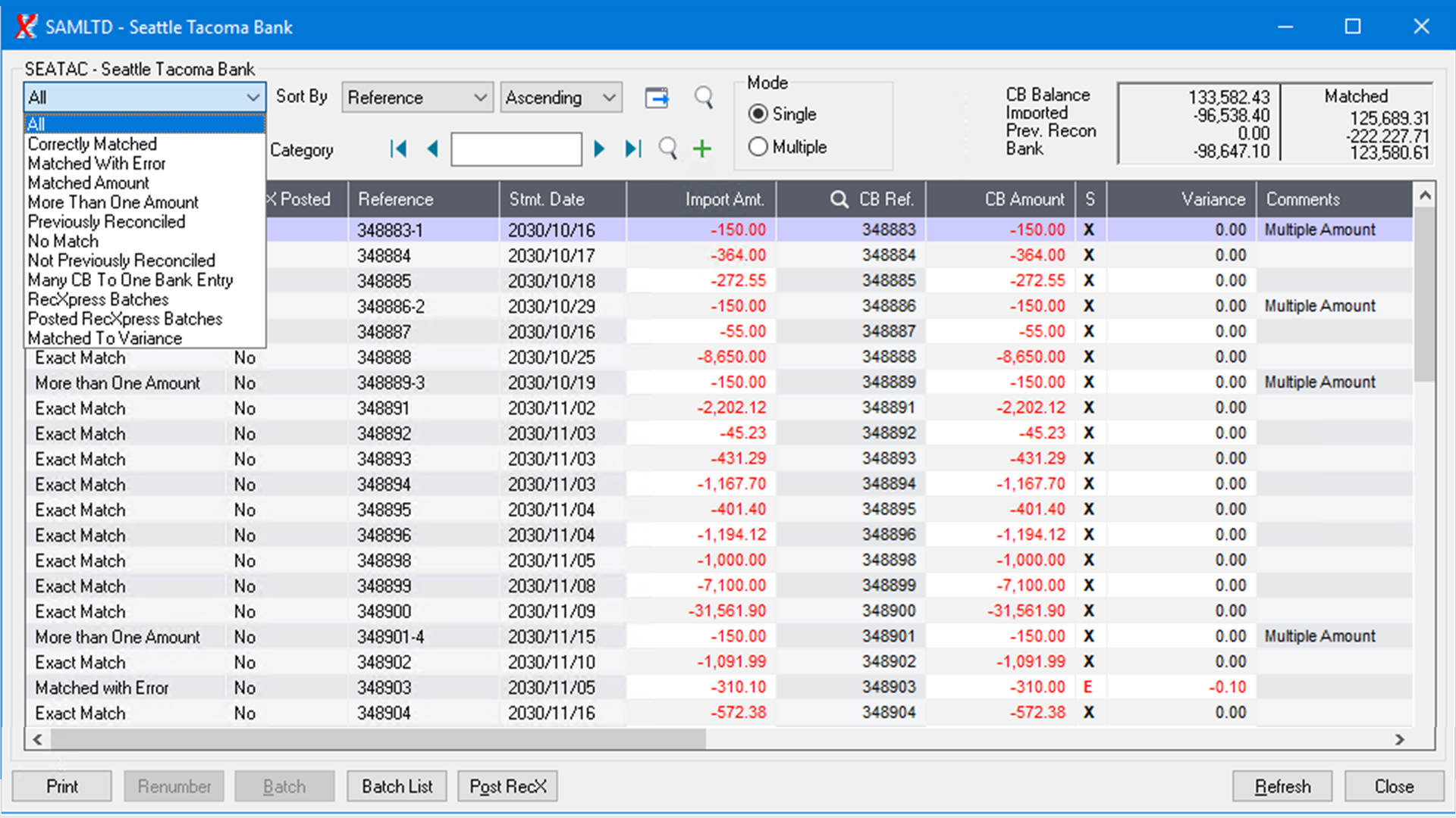 Display Matched Entries