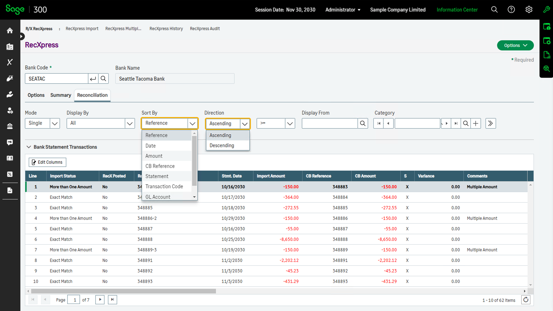 Different Sort Sequences