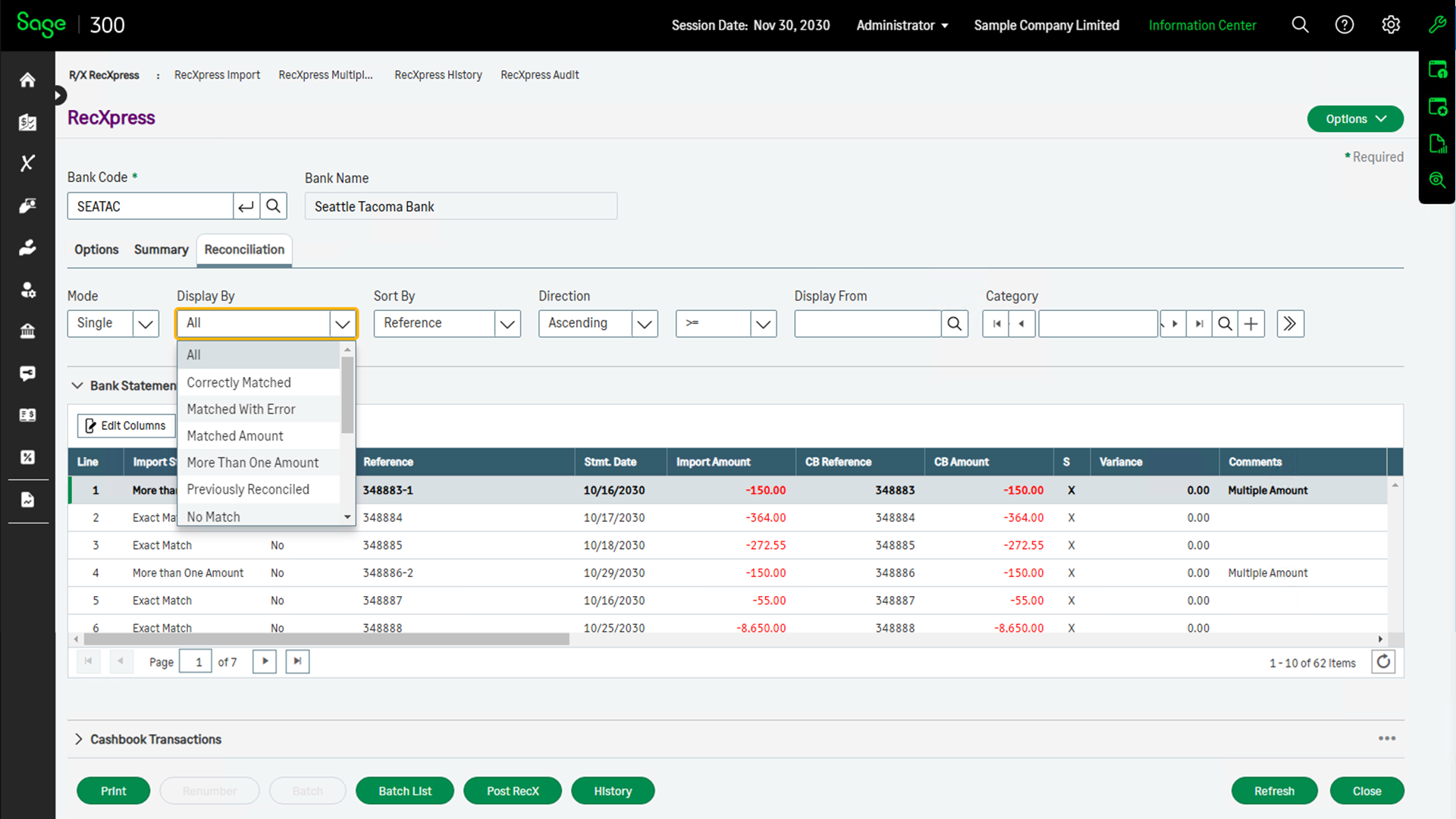 Display Matched Entries