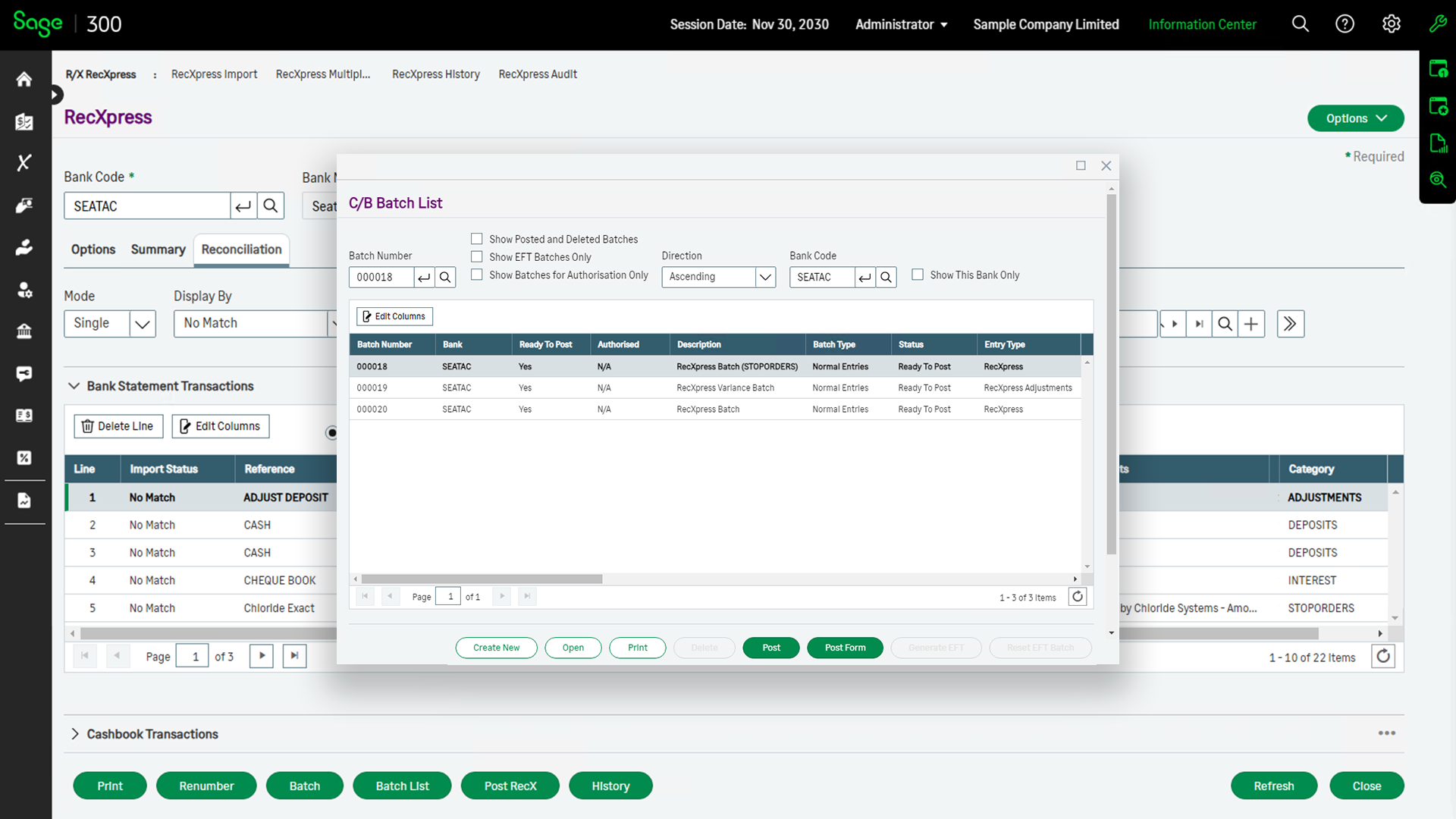 Post Batches Directly from RecXpress