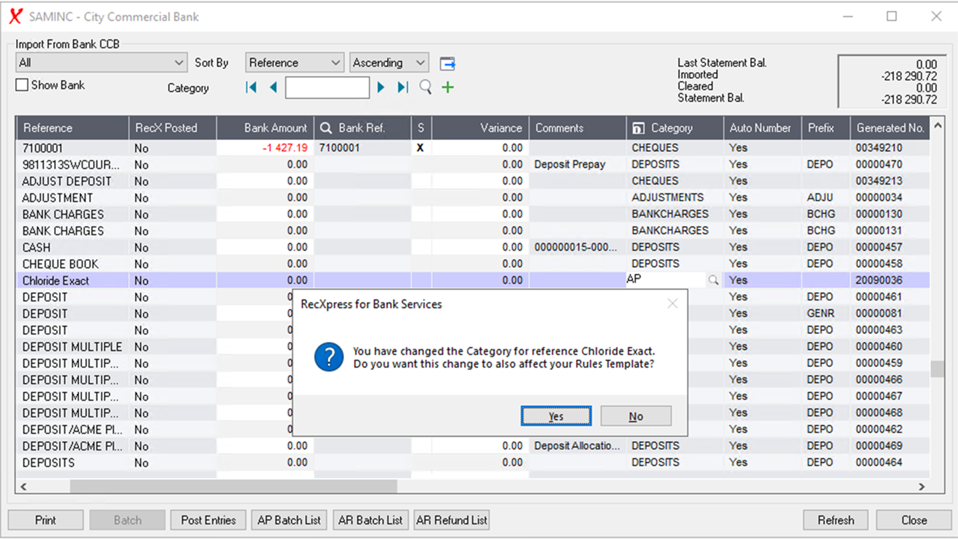 RX Category Maintenance