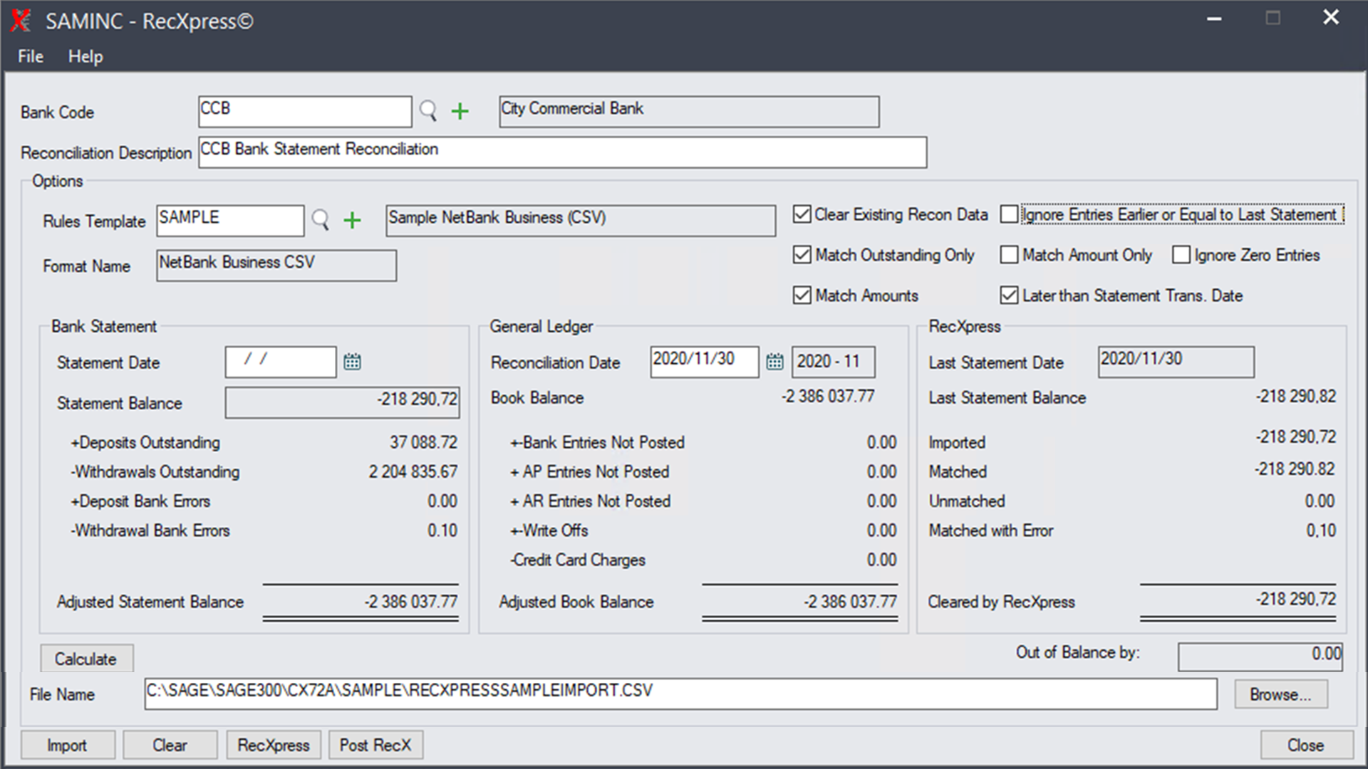 Completed Reconciliation