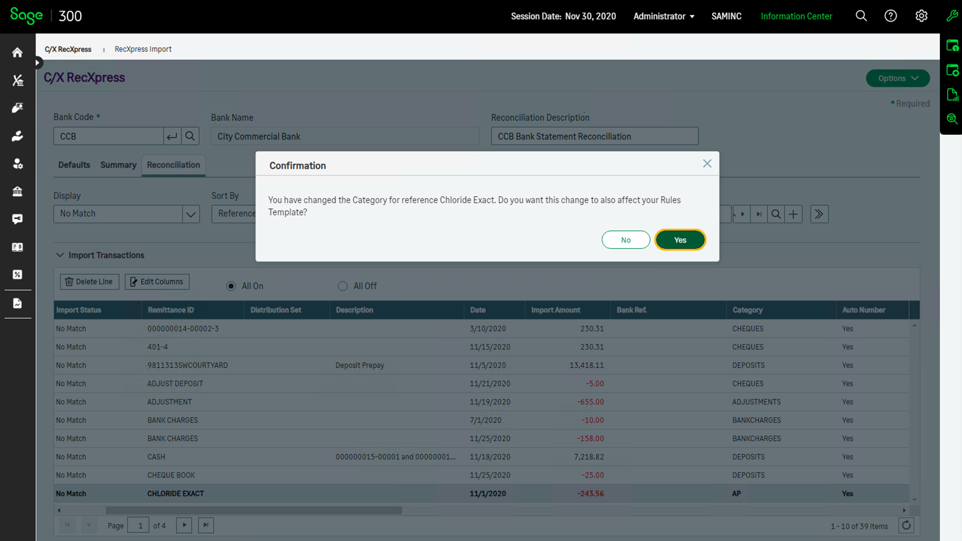 Category Maintenance