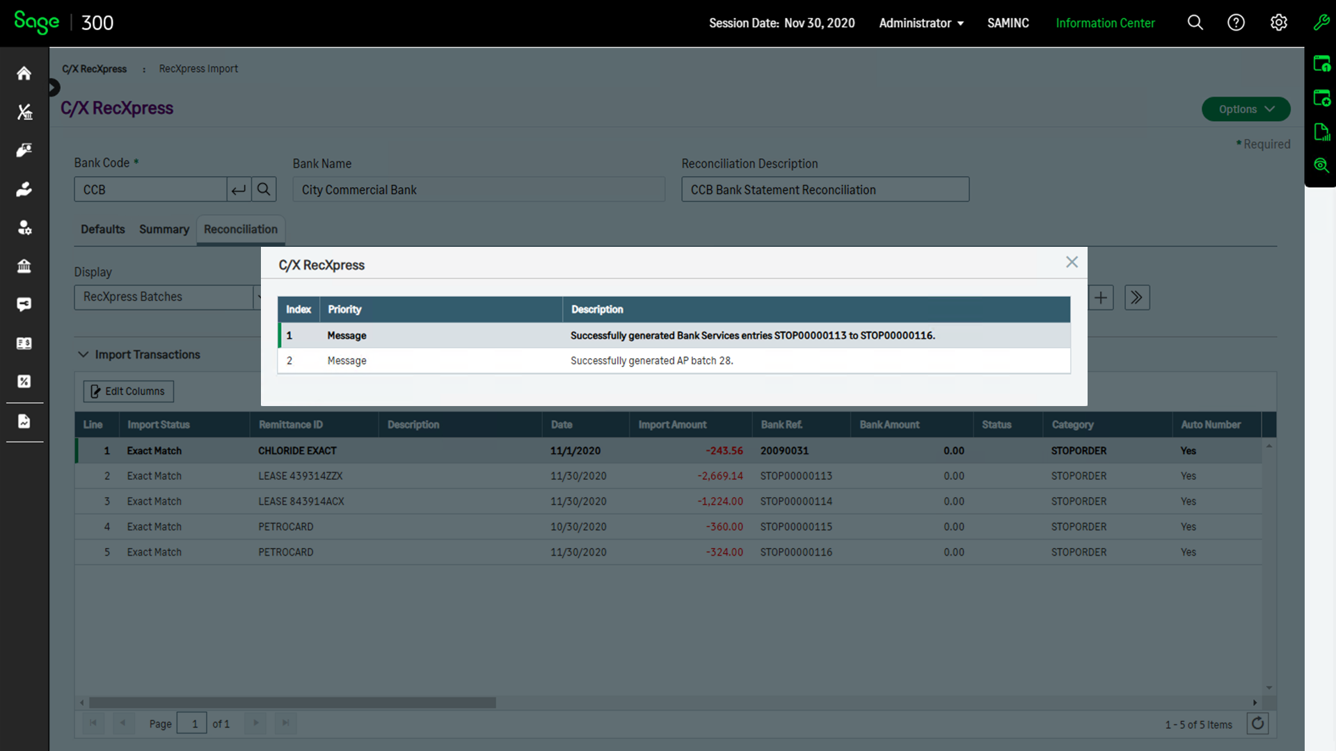 Generate Entries in AP, AR and BK